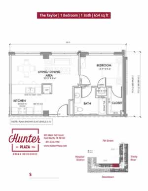 The Taylor | 1 Bedroom | 1 Bath | 654 sq ft*